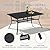 VICLLAX 7 Pieces Outdoor Dining Set, Patio Furniture Set of 6 Patio Swivel Dining Chairs and Rectangular Patio Table with Storage Shelf, Navy Blue Chairs & Black Tabletop