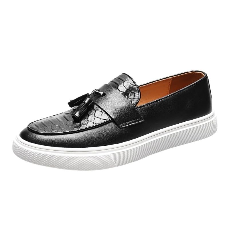 Loafers Shoes Square Toe Breathable Driving Mens Date Slip-on Resistant Leather