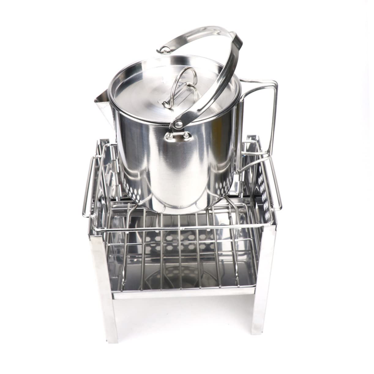 BESPORTBLE Boil Water Hanging Pot 1.2l Stainless Steel Kettle Compact for Camping Hiking Picnic Easy to Clean