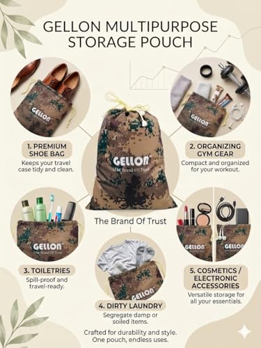 Image of Gellon Water Proof in Umbrella Cloth Shoes Bag for Travel & Storage Travel Organizer for Women & Men Travel Accessories Shoes Cover Pouch for Travel Essentials (Pixcel Multicolor, Pack of 1)