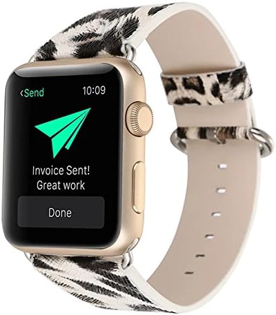 WonderKathy Fancy Stylish Leopard Pattern Compatible for Apple Watch Band 42mm Strap Waterproof Soft PU Leather Sport Smart Watch Bands for iWatch Series 3 Series 2 Series 1 for Women Men Decorations