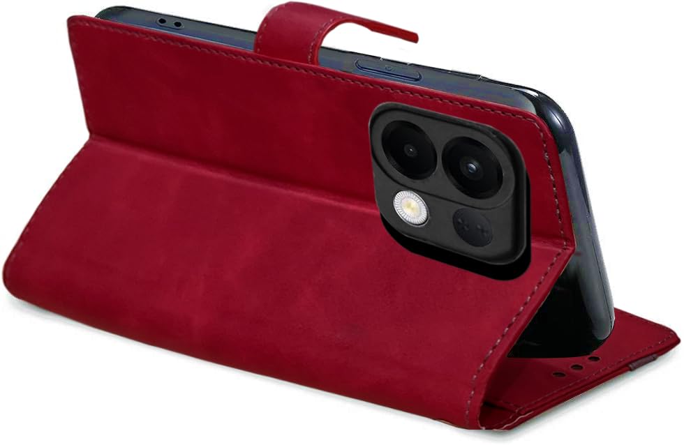 Image of Excelsior Flip Cover for Oppo K13 5G | Premium PU Leather | 360 Degree Protection (Red)