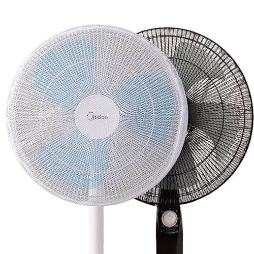 扇風機カバー 扇風機安全カバー 直径40〜45cm 紐で固定するタイプ 安全 ファン 赤ちゃん 子ども 指はさみ防止 セーフティーネット 家庭用 業務用(ホワイト+ブラック)