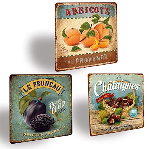 Fruits Français plaque vintage pour décorer votre cuisine de ferme