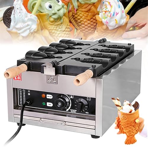 Fabricante de gofres comercial Taiyaki, Mini hierro de gofre en forma de pescado industrial, máquina antiadherente de la panacara de hierro del waffle del acero inoxidable para el restaurante Café Tie