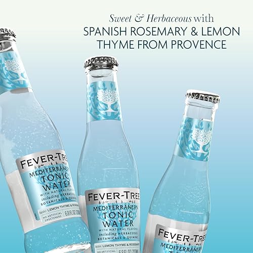 Image of Fever-Tree Mediterranean Tonic Water - Premium Mixer for Cocktails and Mocktails, 6.8 fl oz Bottles, Pack of 24 - Naturally Sourced, Non-GMO