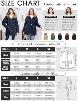 heekpek Wintermantel voor dames, warm, waterdicht, korte, gevoerde winterjas met capuchon, winterparka, winddichte fleecejas, thermojas met 5 zakken, blauw, M