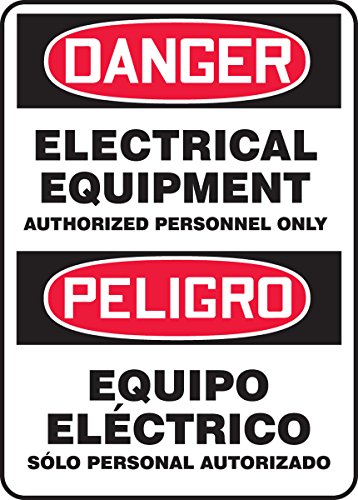 Panneau Danger Electrical Equipment en plastique Accuform SBMELC126VP pour zone sécurisée
