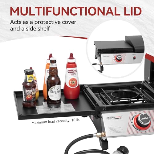 Grills House PD1305H-SC 3-Burner Portable Propane Gas Griddle With Side Burner, 3-In-1 Grill And Griddle Combo thumb #5