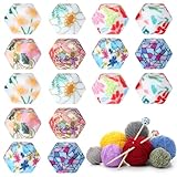 Qianyu 16 Stück Stricknadelkappen Maschenstopper für Stricknadeln Silikon Maschenstopper Sechseckige Stricknadelstopper Stricken Zubehör Nadelspitzenschutz für Anfänger und DIY-Projekte