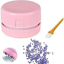 Huacan Diamond Painting Accessories Vacuum Cleaner Mini Desktop Sweeper Organizer Stray Drill Clean Diamond Art,Pink