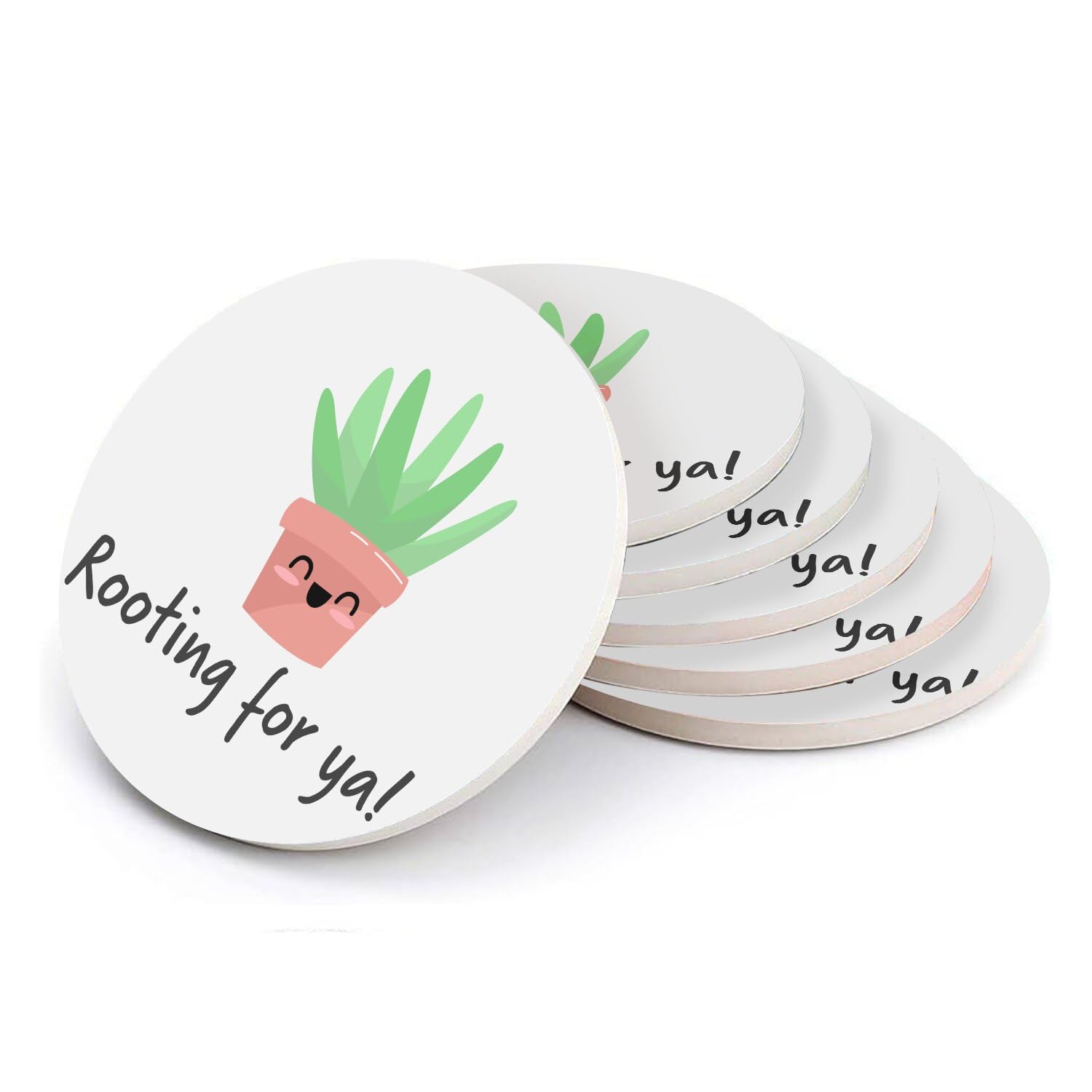 Sous-verres ronds en céramique Rooting for Ya cadeau idéal pour amateurs de plantes