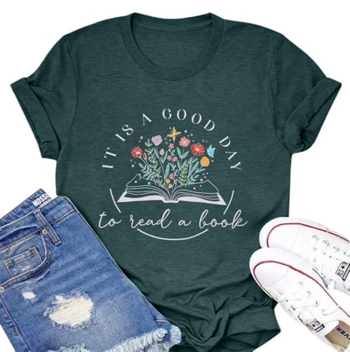 Women Book Shirt Graphic T Shirts Teacher Shirts Book Lovers T Shirt Casual Short Sleeve Tops