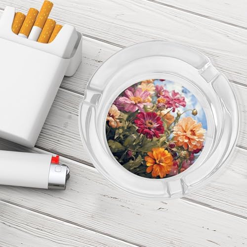 Cendrier rond en verre coloré pour table basse et balcon