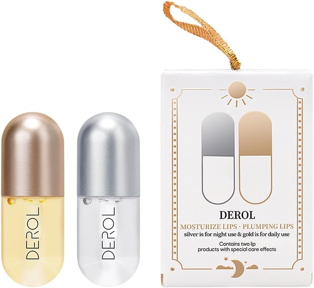 ANMANSY Lip Plumper Set,2 PCS Natural Lip Plumper,Lip Enhancer, Natural Plumping Lip Serum, Lip Plumping Balm, Hydrated Beauty Lips 5.5ml, Day And Night