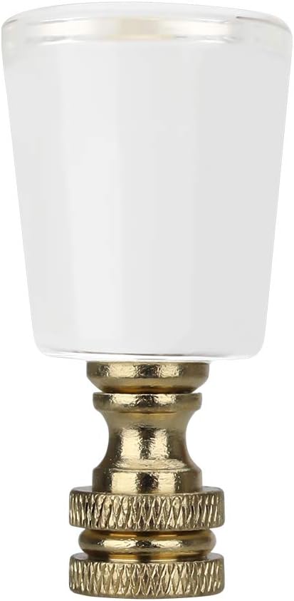 Tootoo Star Transparent Crystal Cylindrical Shape Lamp Finial Cap Knob Lamp Decoration for Lamp Shade (Screw Cap)