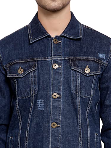 Image of Style Quotient Men Blue Washed Denim Jacket