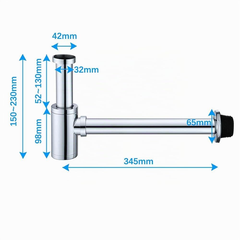 ONECE Siphon de Lavabo 1-1/4"x32 mm Universel Tube de Siphon Réglable en Hauteur Anti-Odeurs, Haute Qualité pour Lavabo Evier | Tube de Siphon Réglable en Hauteur Anti-Odeurs, Haute Qualité pour Lavabo Evier