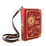 Well Read Bolso temático para los amantes de la literatura – Bolsos para mujer Bolso bandolera para amantes del libro, color Morado (L, Beauty and the Beast)