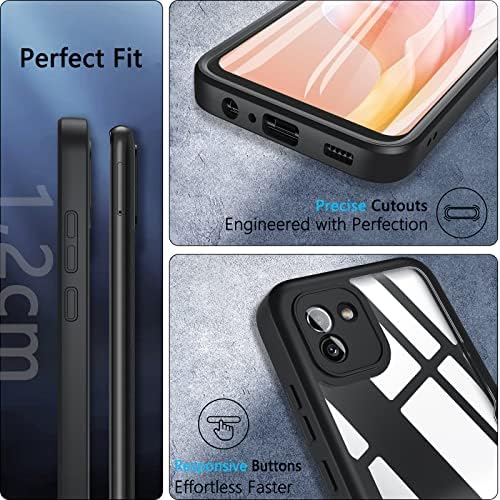 BESINPO For Samsung A03 Case (Not for A03s), Samsung Galaxy A03 Case Built-in Screen Protector 360° Protective Shockproof Rugged Anti-scratch Bumper Cover Case for Samsung Galaxy A03 Black