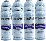 ENVIRO-SAFE R134a Replacement with Stop Leak | 12 (8oz.) Cans Total with Piercing Valve | Charging Gauge Included | for AC Recharging (Cans Only)