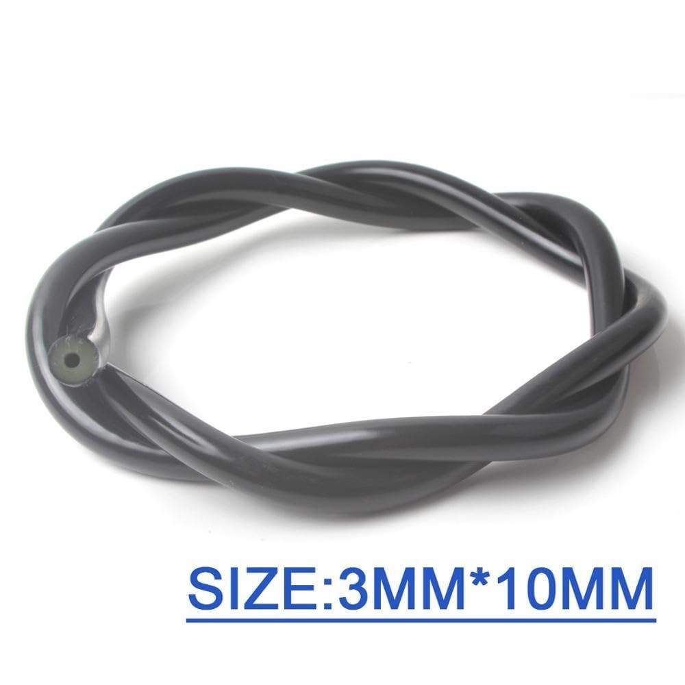flexiable rubber Latex Tube Sling Rubber Tube 100cm 10mm-16mm Buffer Black Rubber elastic drain elastic (Color : 3X10mm 1meter)