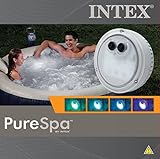 Eine LED-Lampe für den Whirlpool. Fünf verschiedene Farben und zwei Programme (Einzelfarbe oder Farbwechsel) sorgen für die perfekte Wohlfühl-Atmosphäre. Bitte beachten: Die Lampe ist batteriebetrieben und benötigt 3 AAA Batterien, diese sind nicht im Lieferumfang enthalten.