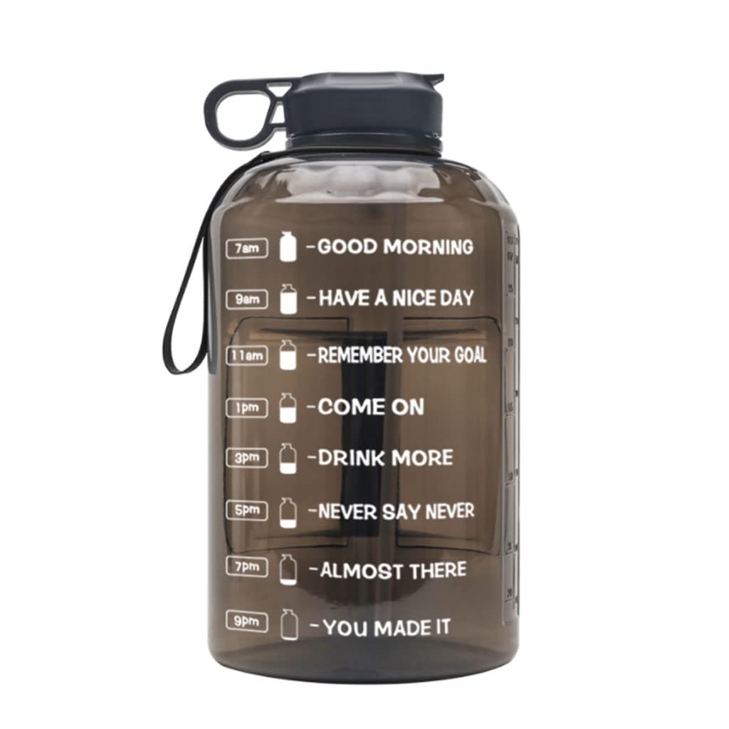 Bottiglia Acqua Sportiva 3.78L Bottiglia di grande capacità con coperchio del marker di tempo for le bevande dell'acqua Bevande del latte Simple Tazza con bottiglia di bere paglia Sport Borracce ( Blu
