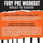 Animal Fury Pre Workout Powder - Energy and Focus Supplement with 5g BCAA, 350mg Caffeine Nitric Oxide Booster with Beta-Alanine, Preworkout for Men and Women, Watermelon Flavor, 30 Servings - Image 4