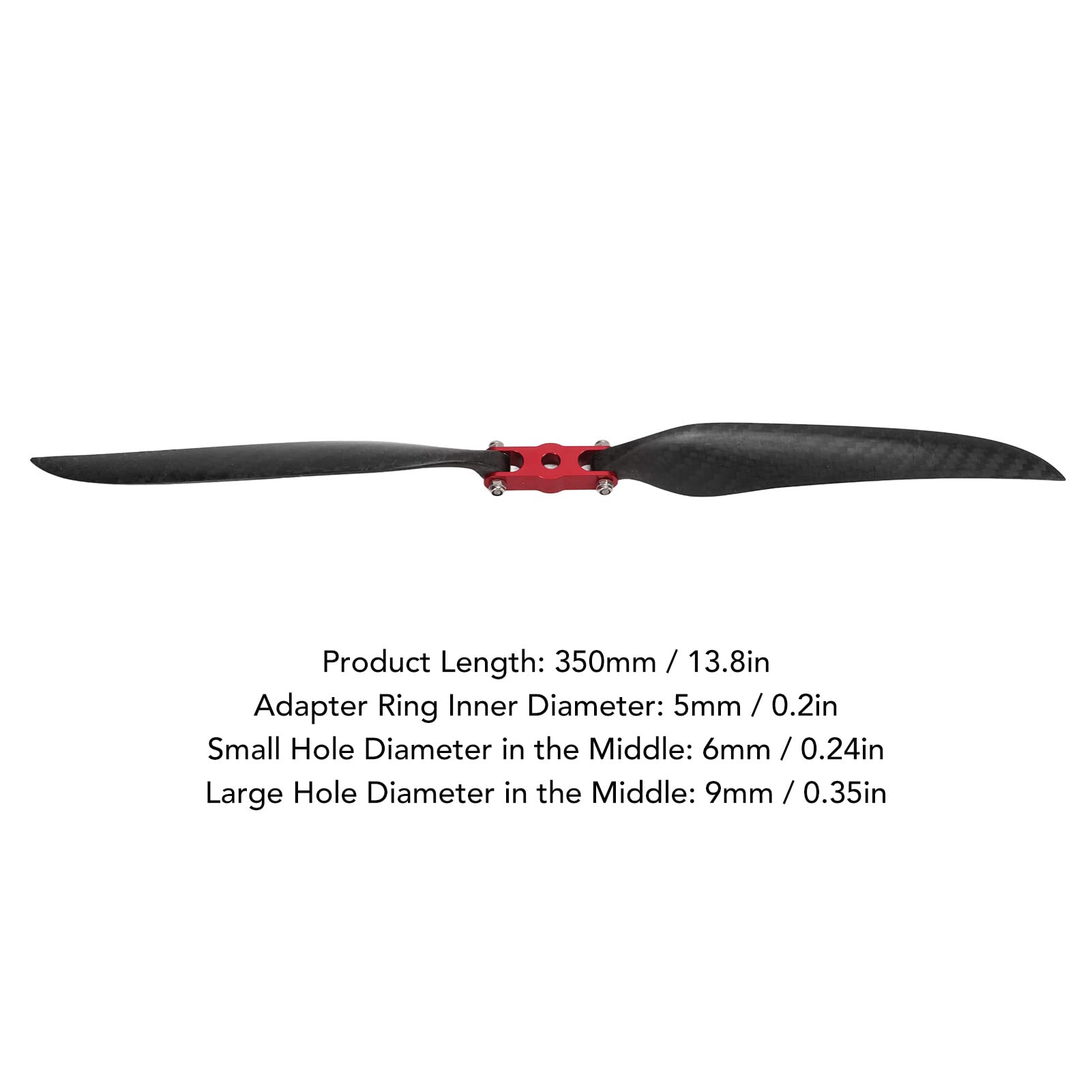 Hélice plegable RC con anillo adaptador, accesorio para Dron de aleación de aluminio y fibra de carbono de 350mm de largo para ala fija