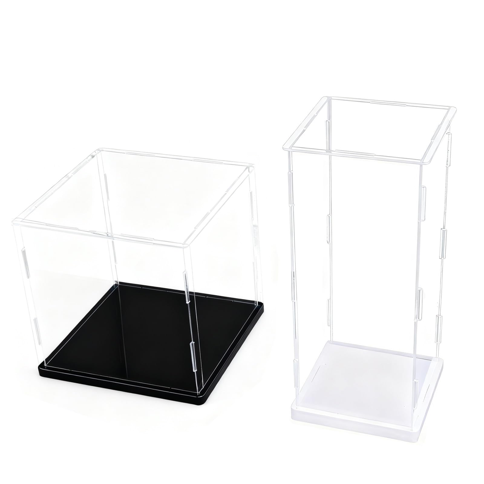ROFBIHG Przezroczysta akrylowa gablota, przezroczyste pudełko, etui ochronne na wyświetlacz, otwarte drzwi na górze do figurki Action Modellini Trophy Collezioni(biały, H40cm, L60xW10cm)
