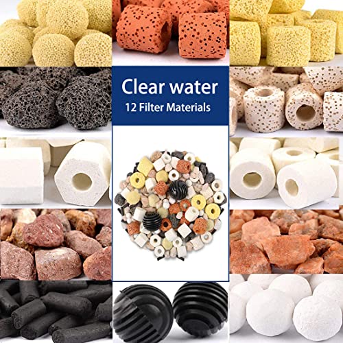 Nuyoah em Keramik 500g Keramik Perlen Zecken Keramikperlen 12-in-1 Aquarium-Filtermedien für Aquarium Teich Wasserfallbrunnen Milieuveränderung von Effektive Mikroorganismen