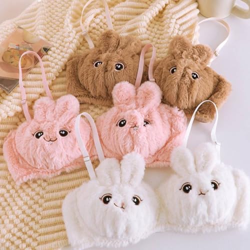 Image of Imported Japanese-Style Furry Bunny Ear Bra & Panty Set for Women Milk Silk Cute Rabbit Cosplay Lingerie Premium Ultra-Soft Plush Sexy Innerwear for Honeymoon, Date Night & Valentine Gift