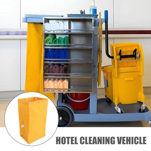 Bolsa de lona amarilla para carrito de servicio con gran capacidad de carga para hostelería 4