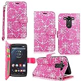 Motorola Droid Turbo / XT1254 Case - Cellularvilla Pu Leather Wallet Card Flip Open Pocket Case Cover Pouch For Motorola Droid Turbo / XT1254 (Pink Glitter)