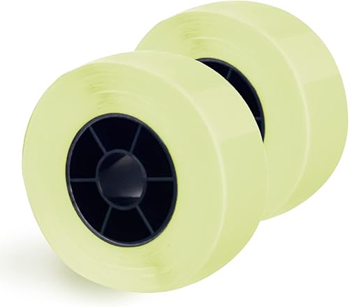 Cinta para etiquetar, rollo de cinta de papel continuo amarillo para impresora de etiquetas autoadhesivas, impermeable, repuestos de cinta para
