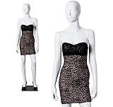 CADERA: 89CM MANIQUI FEMENINO ROSTRO ESCULPIDO NEGRO BRILLO (BLANCO)