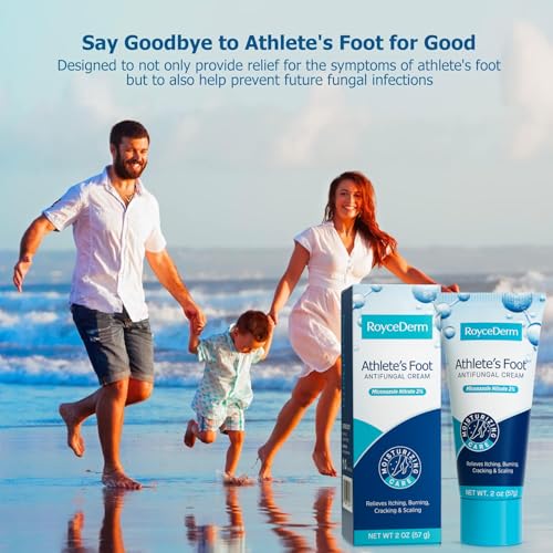 Image of RoyceDerm Extra Strength Athletes Foot Treatment Cream - Powerful Antifungal Relief for Itching and Burning - Suitable for Men and Women
