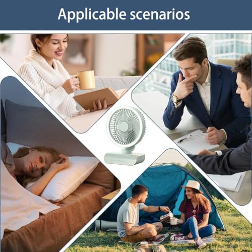 Image of 4000mAh High Speed ๐๐๐๐ก๐๐ซ๐ ๐๐๐๐ฅ๐ Table Fan for Home, ๐๐ฌ๐๐ข๐ฅ๐ฅ๐๐ญ๐ข๐ง๐ ๐๐๐ง with ๐๐๐ ๐๐ข๐ ๐ก๐ญ | ๐๐๐ ๐๐๐ซ๐ฌ๐จ๐ง๐๐ฅ Fan, ๐ ๐๐ฉ๐๐๐ (F1 - Green)