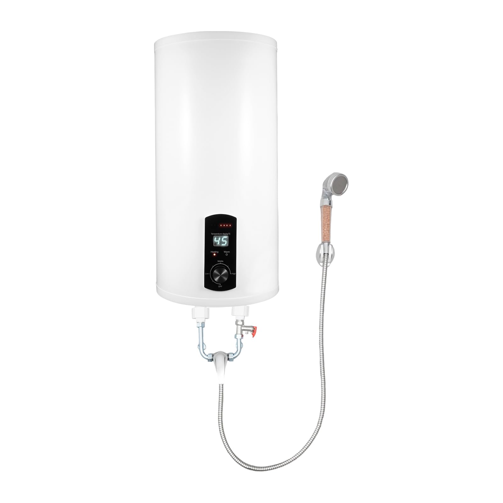 Scaldacqua elettrico 80L verticale 2000W scaldabagno con display digitale per bagno cucina caravan IPX4 spina EU facile da montare