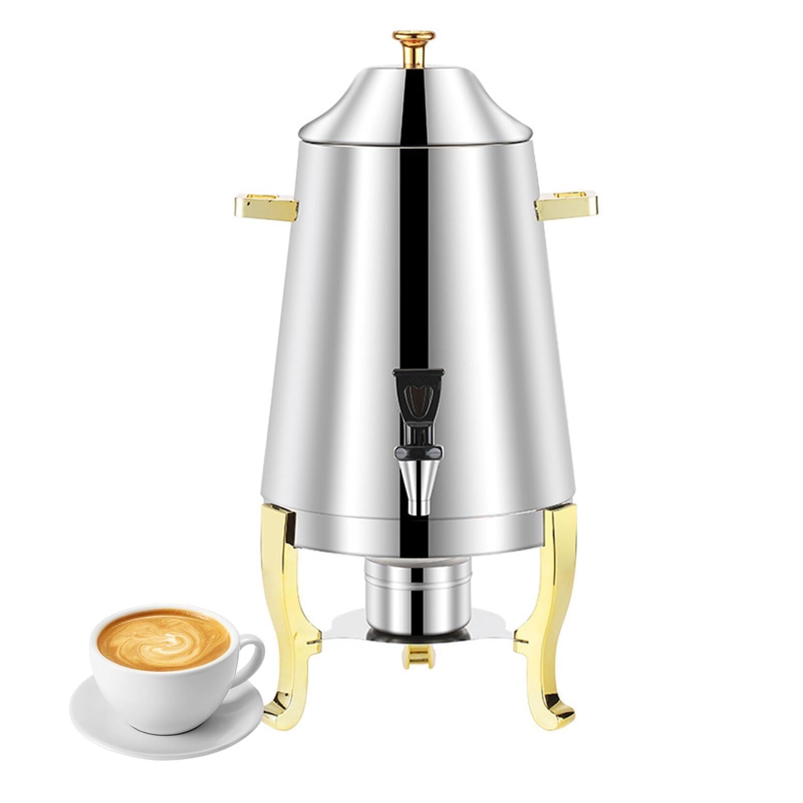 Dispensador de bebidas de acero inoxidable con grifo, urna de bebidas frías y calientes de 13 L para café, jugo, fiestas, eventos y bufés, ideal para entretenimiento