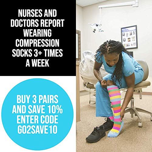 Go2Socks Compression Socks for Men Women Nurses Runners 20-30mmHg Medical Stocking Athletic (Gray, S) - Thumbnail 7