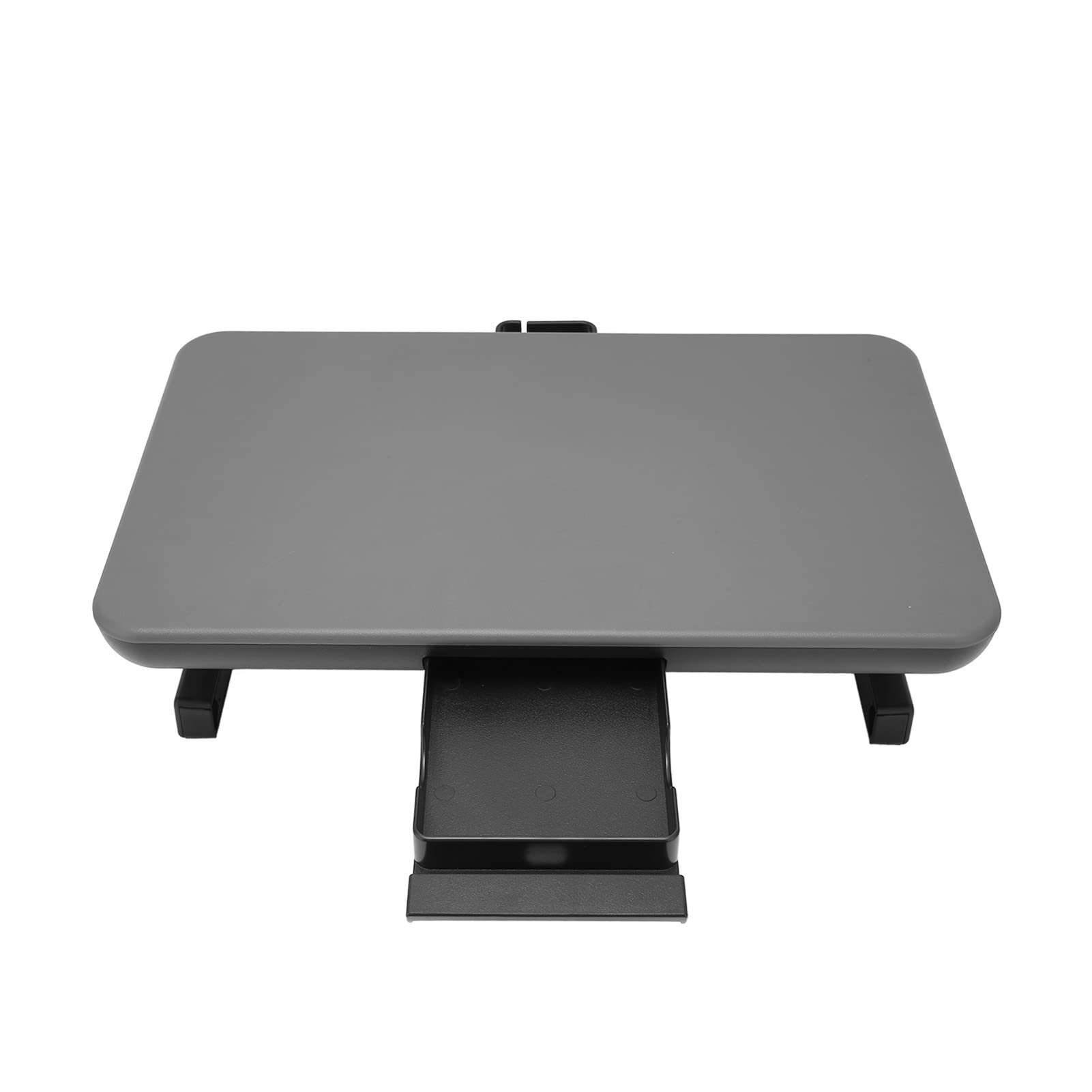 Treppiede per computer a forma di L, supporto ergonomico per scrivania con cassetto portaoggetti e clip per la gestione dei cavi, stabile 20 kg in metallo, supporto da scrivania in plastica