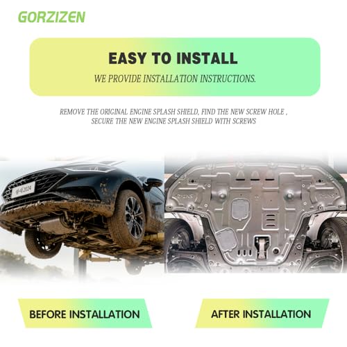 Image of Front Skid Plate for Hyundai Sonata 2020 2021 2022 2023 Engine Splash Shield Heavy Duty, Impact Resistant Engine Guard Cover for Sonata Underbody Guard Plate w /Screw Hardware