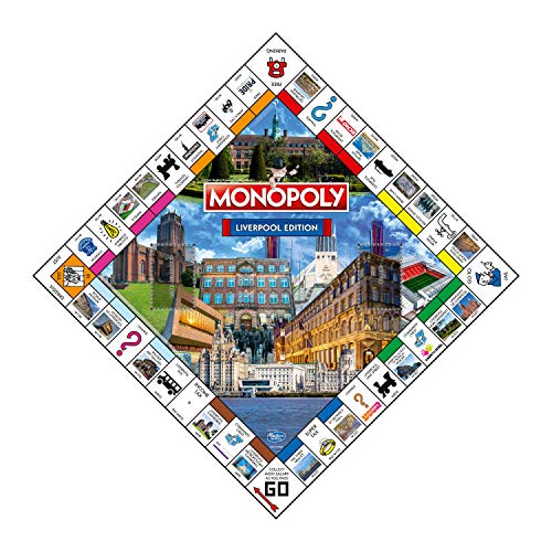 Winning Moves Jeu de société Monopoly de Liverpool City, Maison des Beatles, Tour de Penny Lane, Cathédrale métropolitaine de Liverpool et Les Trois Grâces, Jeu de 2 à 6 Joueurs pour Enfants de 8 Ans – Image 4