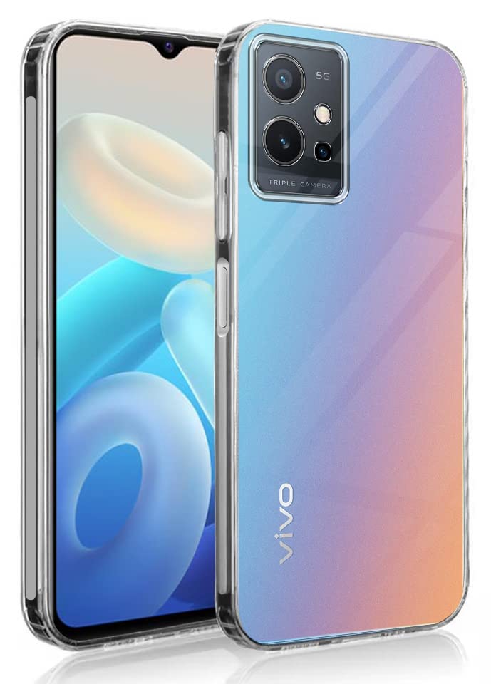 Image of Jkobi Silicone Back Cover Case for Vivo Y75 5G | Y55 5G (Clear Shockproof Case with Camera Protection | Soft and Flexible | Transparent)