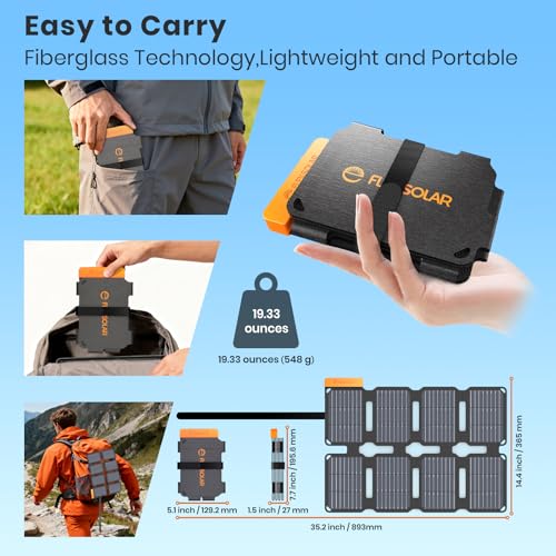 FlexSolar Portable 25W Solar Panel Charger with USB-A and USB-C Ports.0.8lbs,IP57 Waterproof and dustproof, Folded Solar Panel Compatible with Cellphone,Camping Light - Image 4