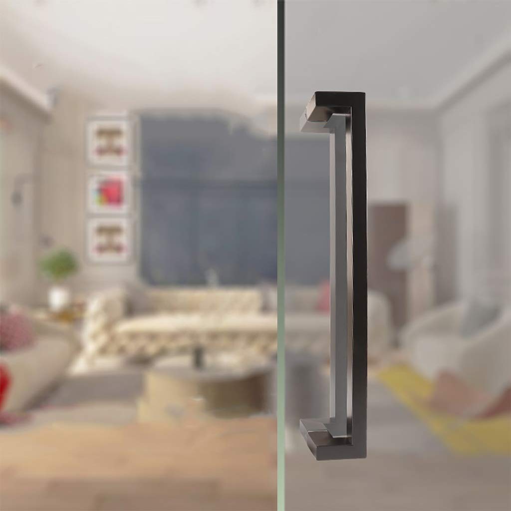 Maniglia per Porta Scorrevole per Porta del Fienile Maniglia per Porta in Vetro, Moderna Semplice Maniglia per Porta Push-Pull in Tubo Quadrato in Acciaio Inossidabile Nero Nero/Maniglia per