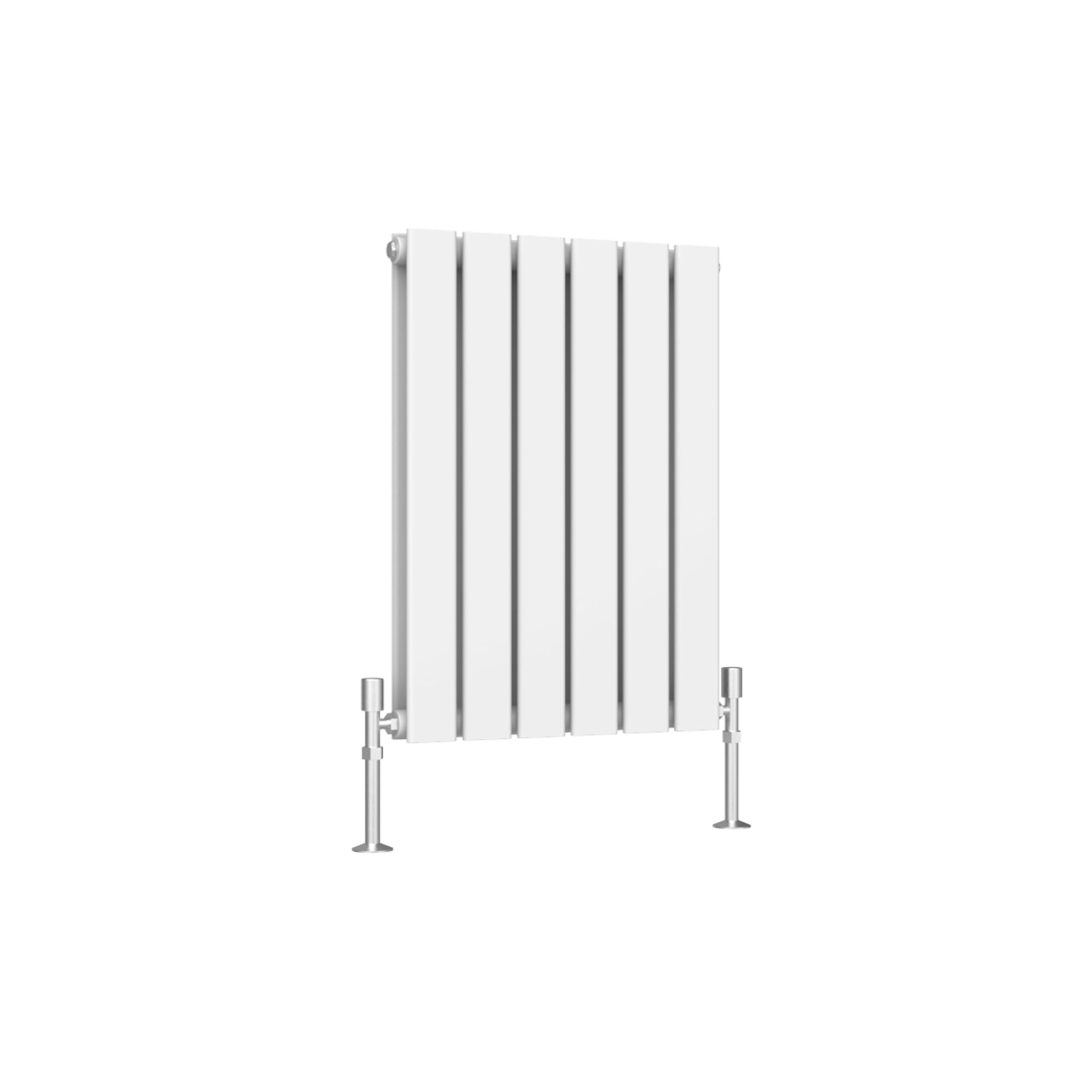 SLINE SANITARY White Flat Panel Designer Radiator 600x408mm Horizontal Double Column Wall Mounted Central Heating Radiator for Bathroom & Living Room