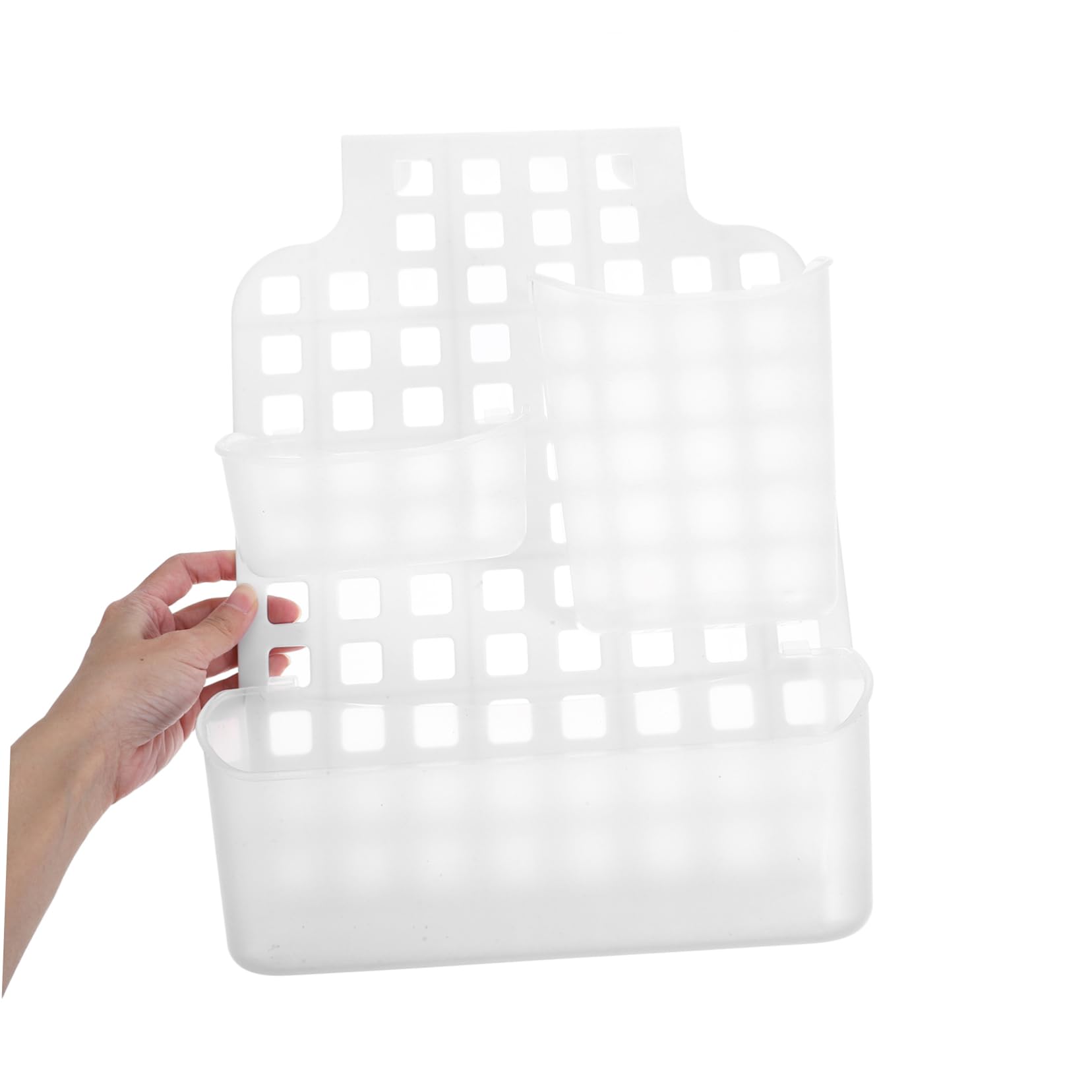 PartyKindom Cestino Sospeso Bagno Doccia a Doppio Strato, Bianco Pp | Ganci Inclusi, Facile da Pulire, Organizer Compatto per Accessori e Piccoli Oggetti da Appendere